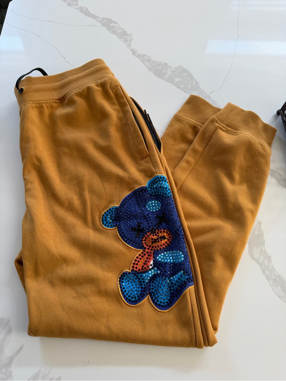 Civilized "Raised By Bears" joggers in tan size large